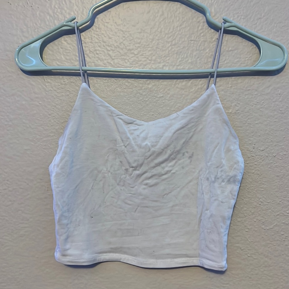 White crop tank top